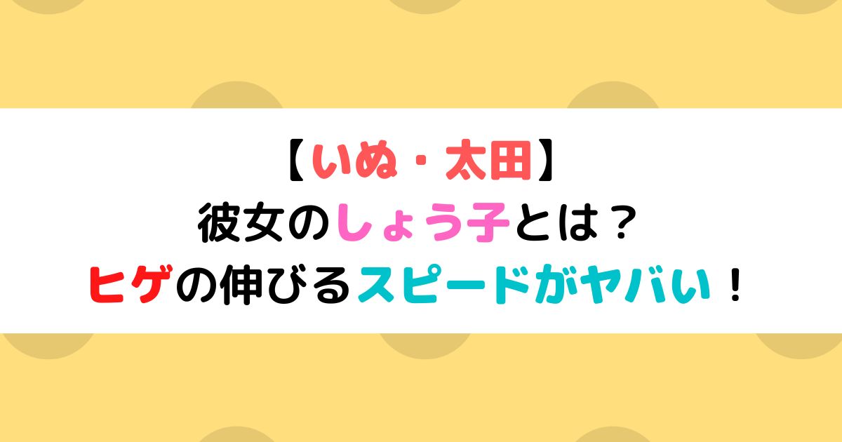 いぬ太田の彼女 しょう子とは 髭の伸びるスピードがヤバい ひまわりさんさんブログ